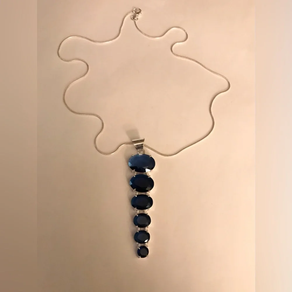 Tanzanite Stamped 925 Sterling Silver Necklace